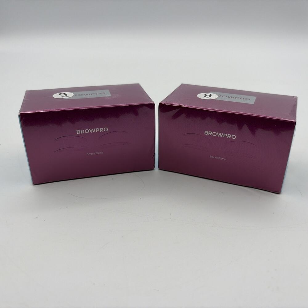 2x Browpro Eyebrow Simone Stamp Natural Looking Dark Brown Lancet #9 Exp 2028